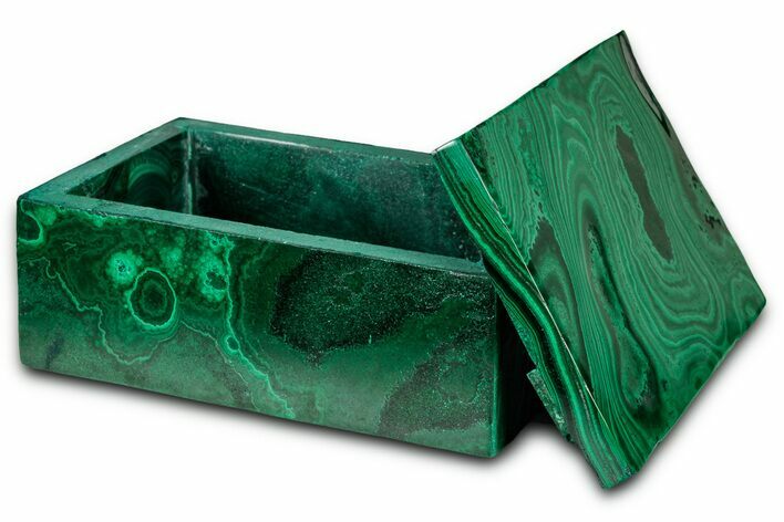 Wide Malachite Jewelry Box - DR Congo #335812